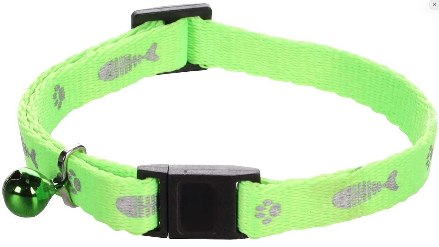 Ошейник для кошек ZIGGI 20-35 см/ 10 мм, зелёный