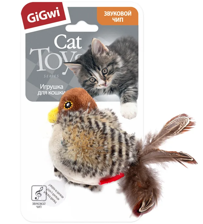 Игрушка "Птичка" со звуковым чипом и кошачей мятой 75306 GiGwi 