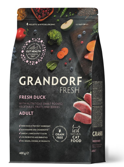 GRANDORF (Грандорф) Fresh Свежее мясо утки с бататом для стерилизованных кошек 2 кг