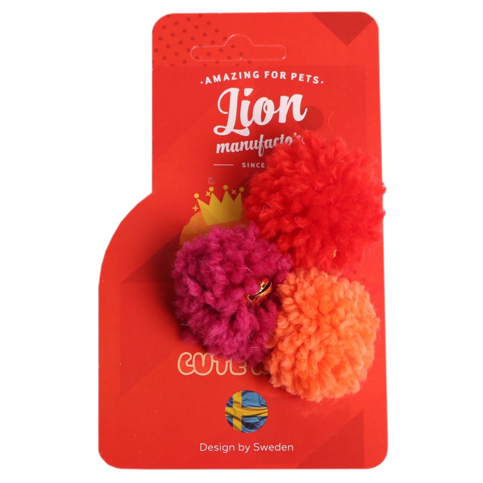 Игрушка для кошек "Помпон с бубенчиком" 40 мм (3) LM031/Am LION