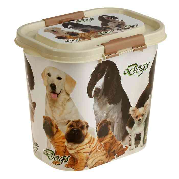 Контейнер "Dogs" для корма овальный 10 л микс цветов 2949895 Sima