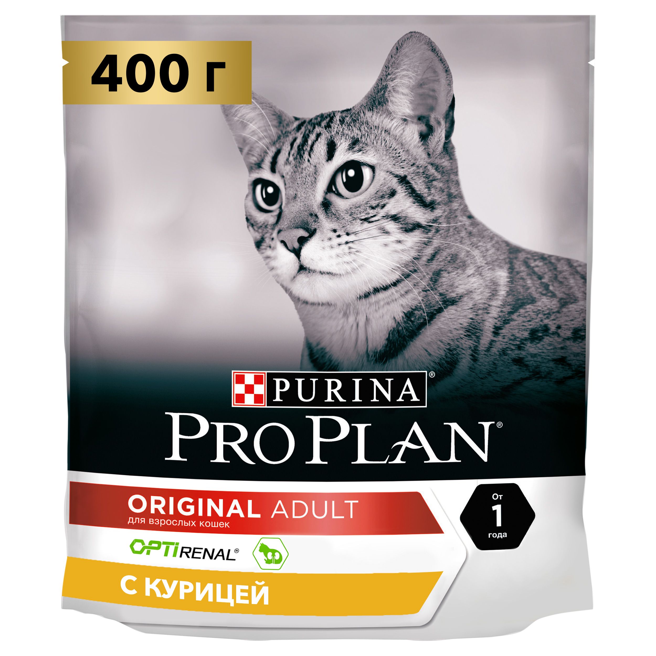 PROPLAN Cat Adult сухой корм для взрослых кошек курица/рис, 400 г 12372559