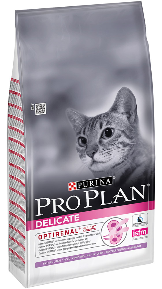 PROPLAN CAT DELIKATE для чув. кожи и пищ. индейка-рис, 400 г. 12372585