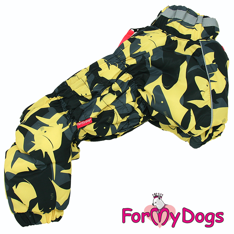 FOR MY DOGS Комбинезон "Акулы" желтый/черный для мальчиков р-р 12