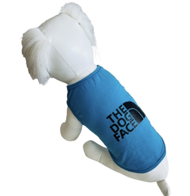 Майка  "Dog faсe" для собак, голубой, XXL / Pet Feshion