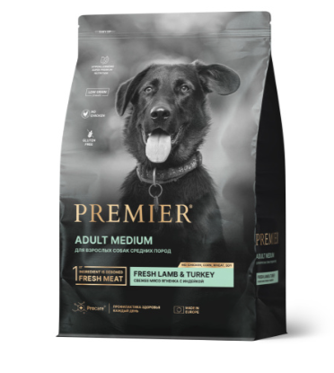 Premier Dog Премьер Дог Ягненок с индейкой для собак средних пород 3 кг