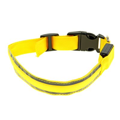 Ошейник с подсветкой и 2 светоотражающими полосами 45*50 см 3 реж.свечения желтый Пижон 1039604 Sima
