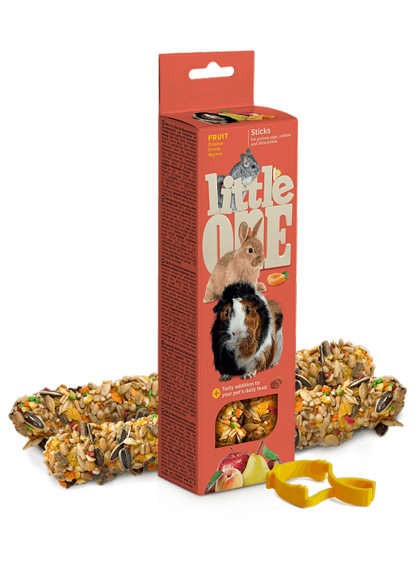 LITTLE ONE Палочки для морских свинок,кроликов и шиншилл с фруктами 2*60 г