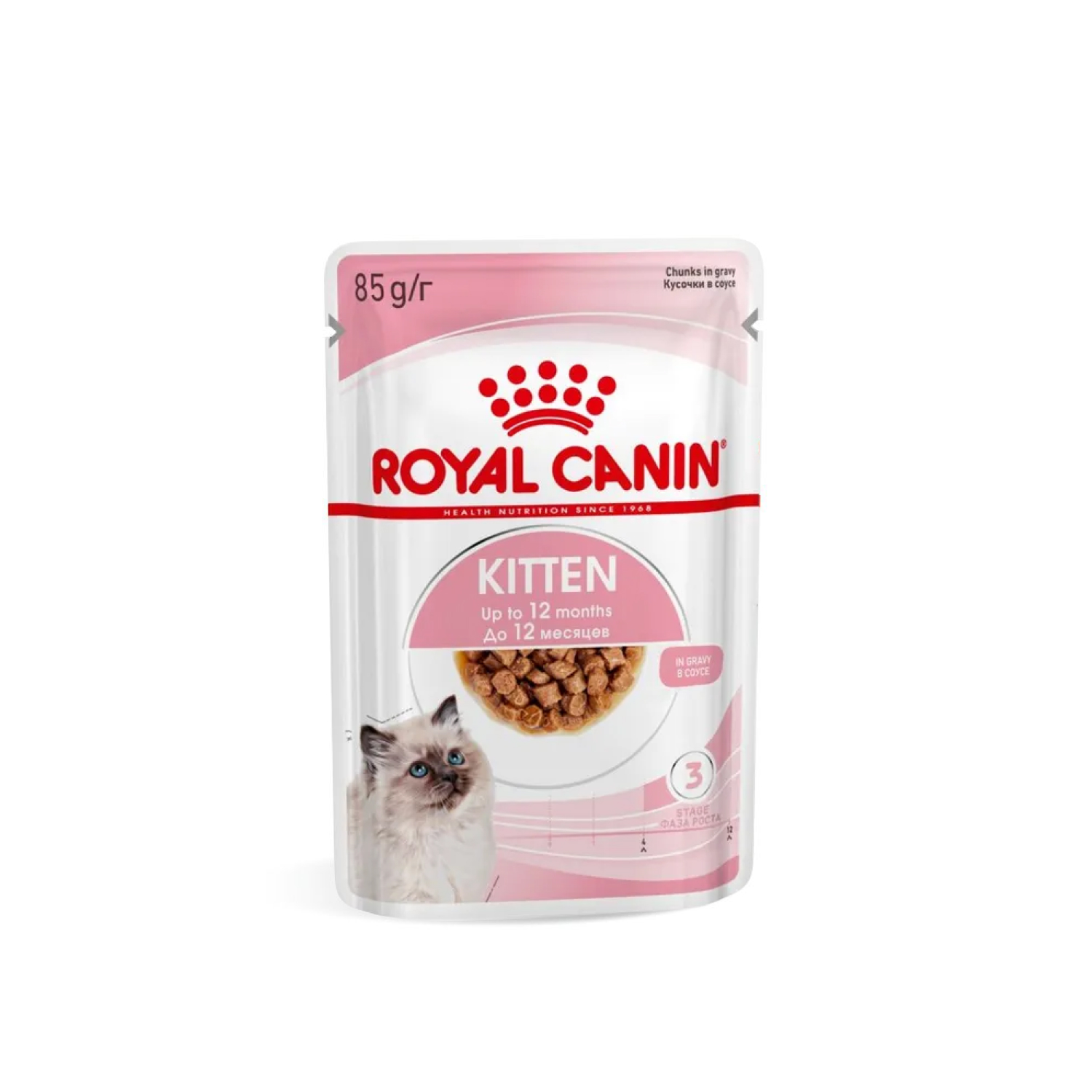 Royal Canin (Роял Канин) Kitten (Киттен) корм влажный для котят до 12 месяцев кусочки в соусе 85 г