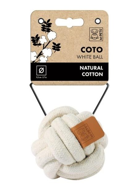Игрушка для собак COTO мяч белый 9,5см (хлопок) Mpets 10647401