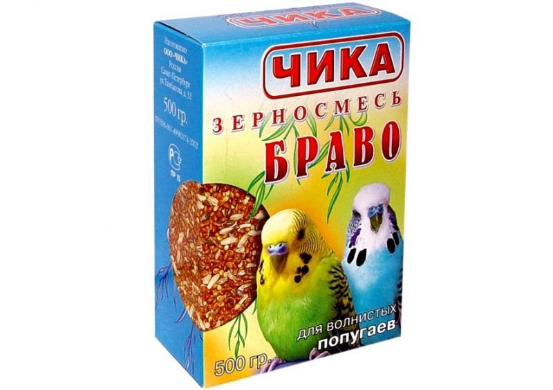 Чика Браво зерносмесь д/ волн. попугаев 500 г