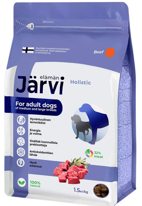 Jarvi (Ярви) монопротеиновый сухой корм для собак средних и крупных пород с говядиной, 1,5 кг