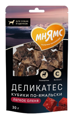 Мнямс «Кубики по-ямальски» из легкого северного оленя для собак 30 г