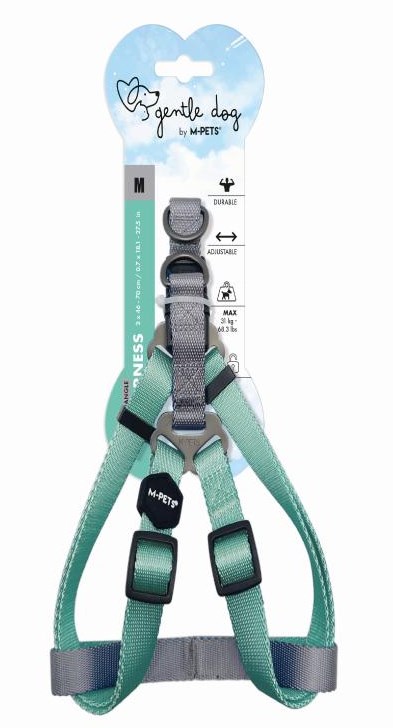 Шлейка для собак GENTLE DOG M, 2.0 x 46 - 70 см бирюзовая, MPets 10848099