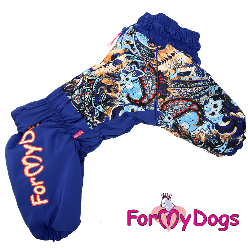 FOR MY DOG Комбинезон утепленный синий для девочек размер 40 см, грудь 60 см	