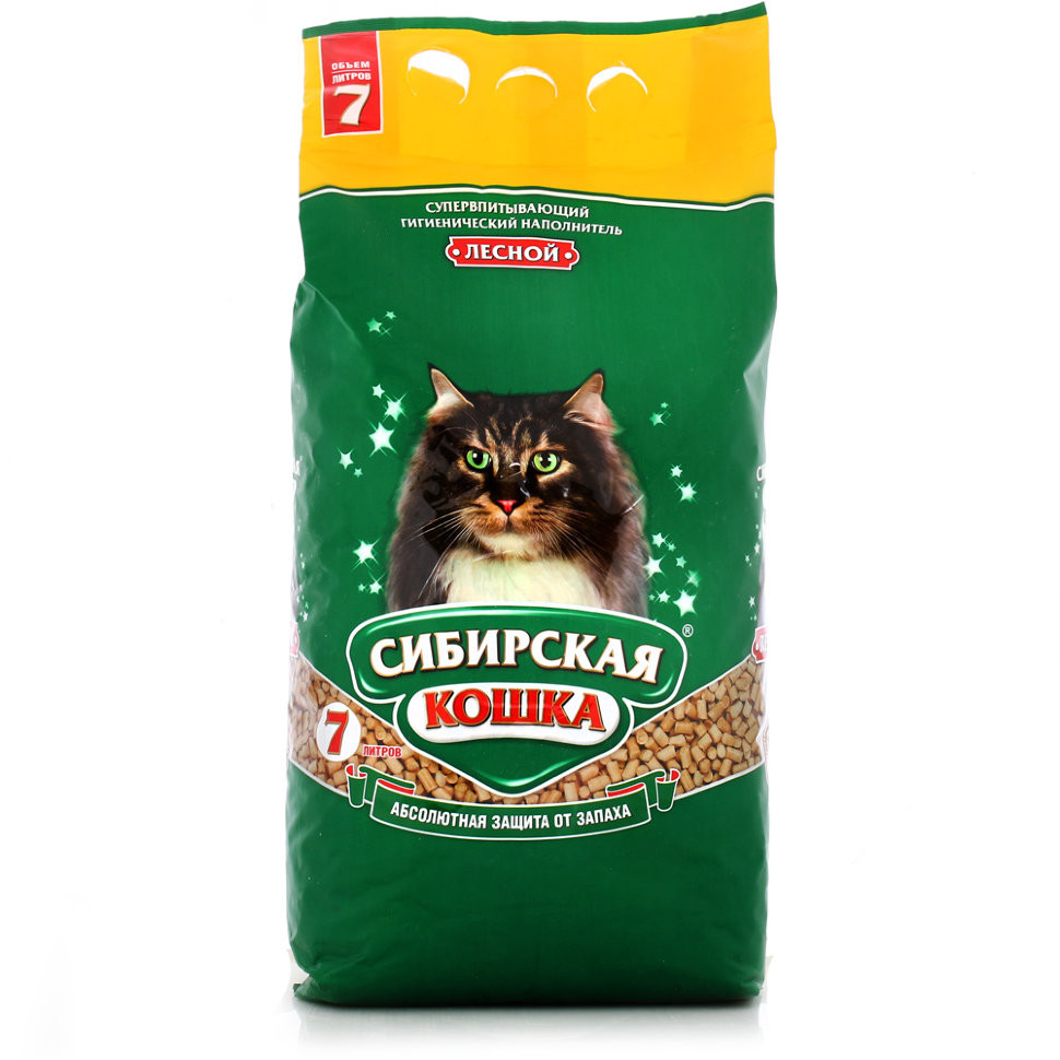 Наполнитель Сибирская кошка Лесной древ гранулы 7 л 