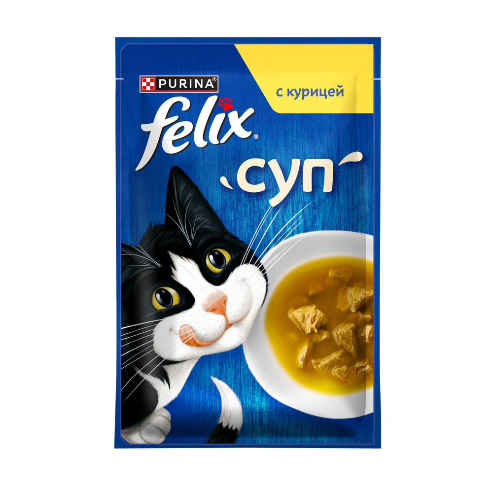 FELIX (Феликс) Суп влажный корм для взрослых кошек курица 48 г