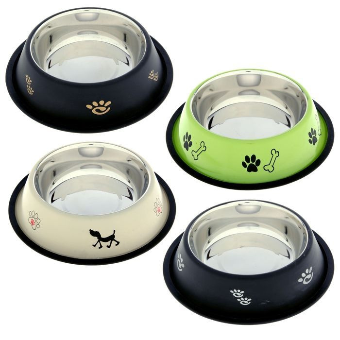 Миска металлическая нескользящая цветная с рисунком 2,8 л