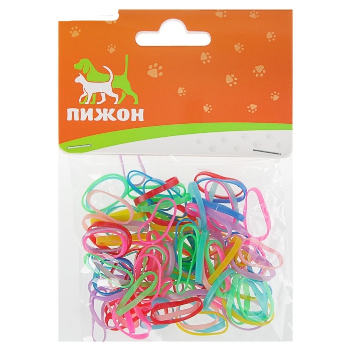Резинки для животных повышенной прочности (100) микс цветов 910816 Sima