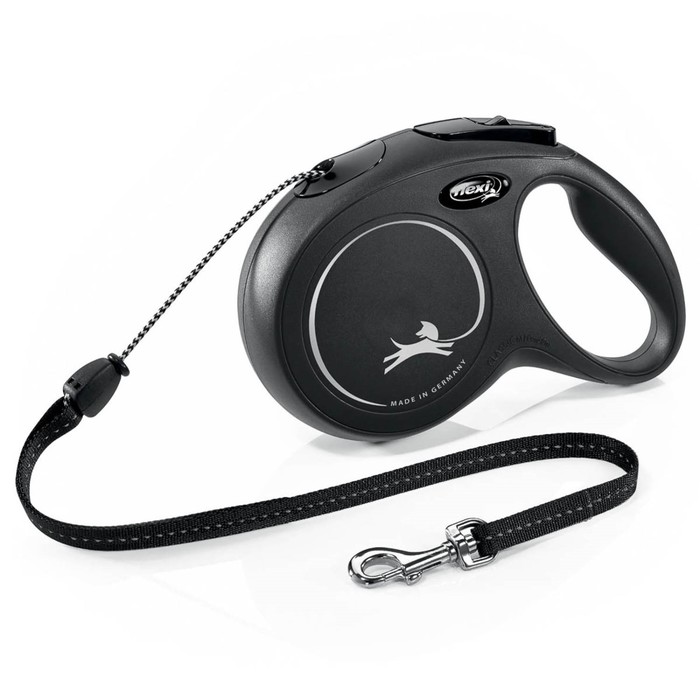 Рулетка FLEXI "NEW CLASSIC"  M трос 8м 20 кг, черный 41201F