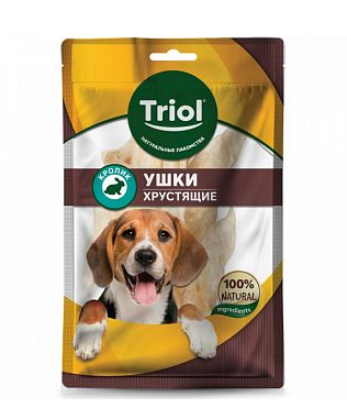 Ушки кроличьи хрустящие для собак, 30г Triol