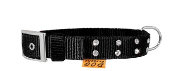 Ошейник "Dog Extreme" нейлон со стразами (шир 40мм, длина 46-58 см) черн 64501