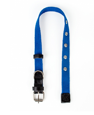Ошейник брезент 45мм (51-72см), ЗООНИК, синий 10176-3