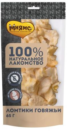Мнямс лакомство для собак Ломтики  говяжьи  65 г 705809