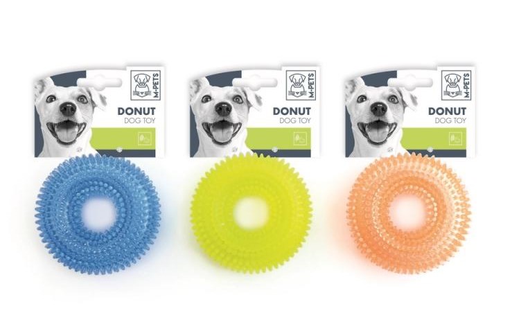 Игрушка для щенков кольцо DONUT, 9 см, цвет в ассортименте, MPets