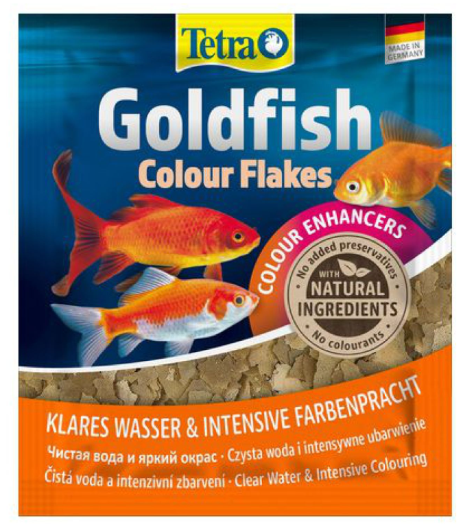 Тетра TetraGoldfish Colour корм в хлопьях для улучшения окраса золотых рыб 12 г (35001)