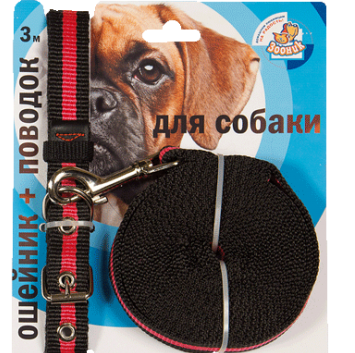 Ошейник+поводок 3 м арт. 1343 Зооник