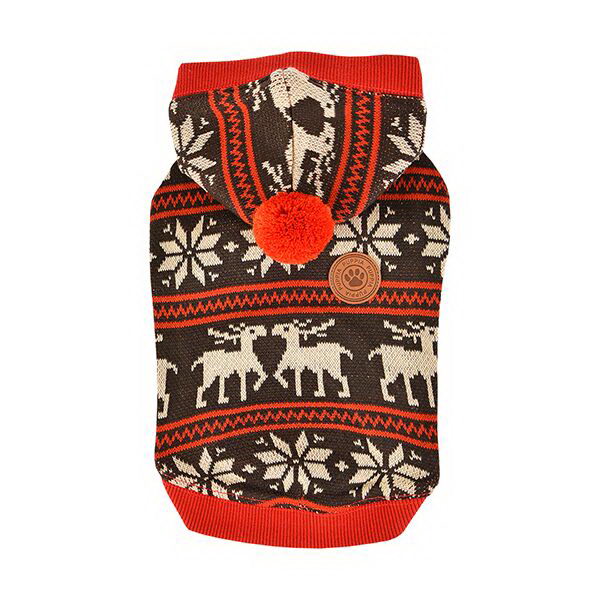 PUPPIA Кофта для собак с капюшоном "Prancer", коричневая, S (Южная Корея)