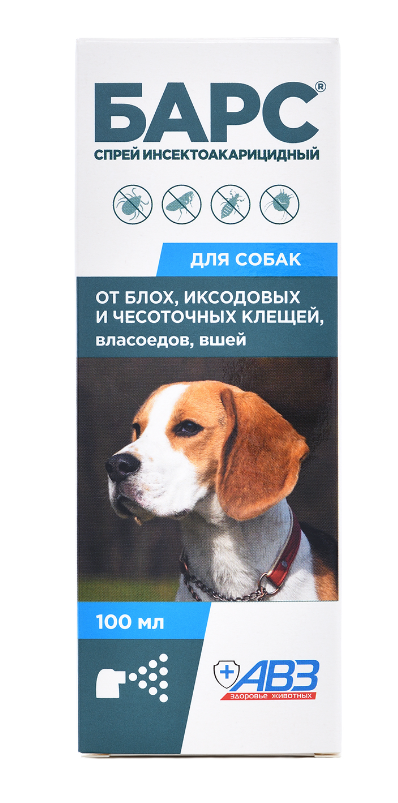Барс cпрей инсектоакарицидный для собак 100 мл, АВЗ