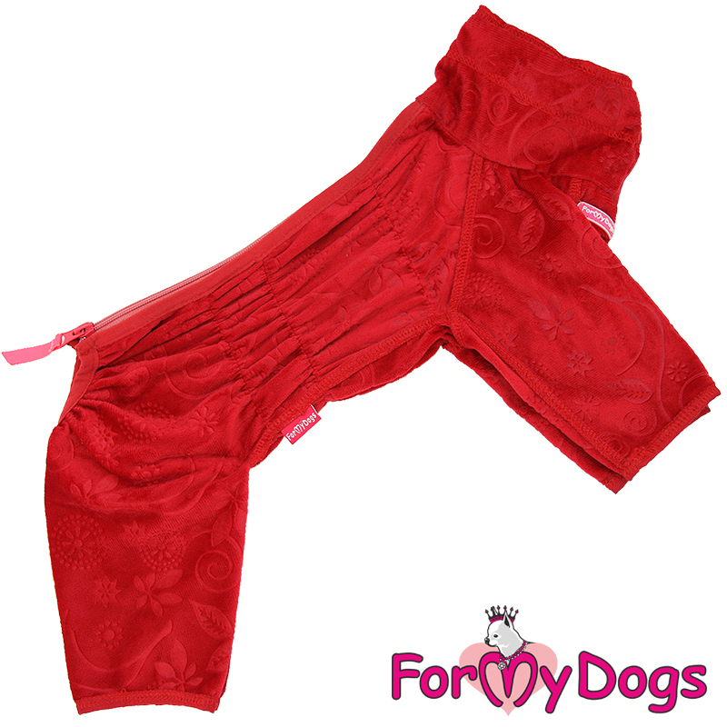 FOR MY DOGS Комбинезон красный(велюр) для девочек р-р 18