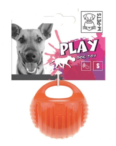 Игрушка для мелких пород мяч-гиря оранжевый 7,7 см, MPets