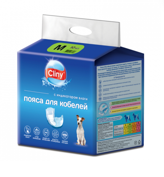 CLINY подгузники для собак и кошек М (5-10 кг)  (9) (Неотерика)Экопром