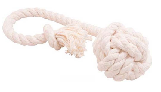 ДОГЛАЙК Мяч канатный DL большой белый D-2356