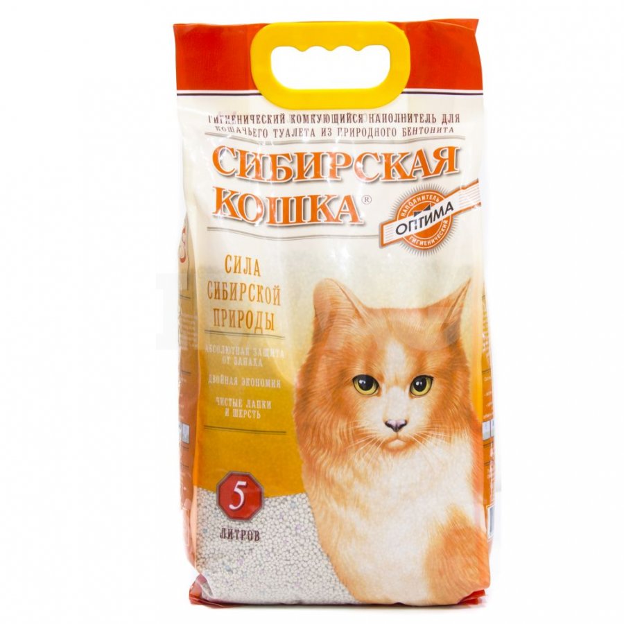 Наполнитель Сибирская кошка Оптима Комкующийся 5 л 00024125