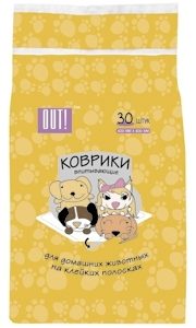 Коврики впит. д/жив OUT! р/р 48*35  1 шт. (50) 