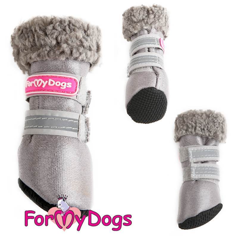 FOR MY DOG Сапоги зимние серые ц/кр (4) FMD677-2021 