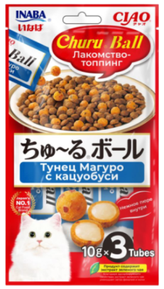 INABA (ИНАБА) шарики с кремовой начинкой Тунец Магуро с кацуобуси 10гх3шт