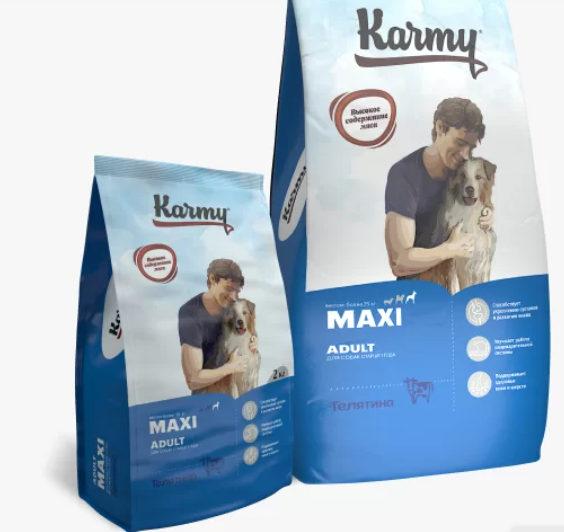 KARMY Макси Эдалт телятина для собак крупных пород старше 1 года.14 кг