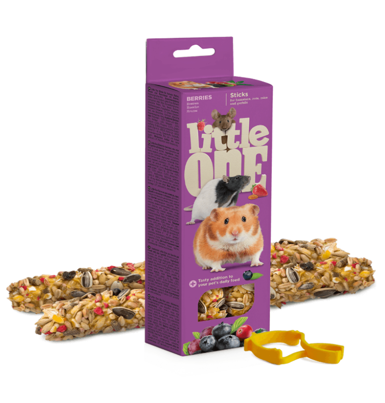 LITTLE ONE Палочки для хомяков, крыс, мышей и песчанок с ягодами 2*60 г