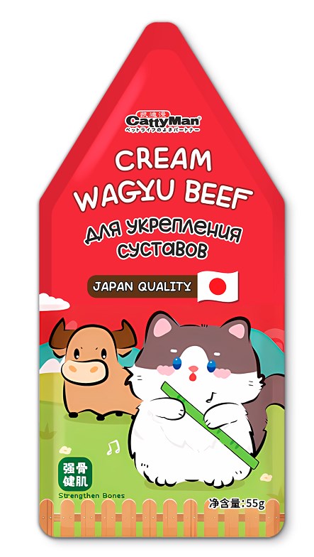 CATTYMAN Лакомство для кошек крем-мусс Тунец Магуро с Телятиной для укрепления суставов 55 г
