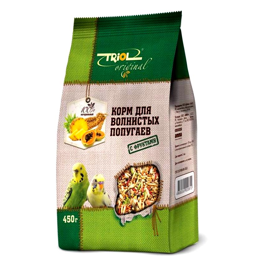 Triol Original корм для волнистых попугаев 450 г фрукты