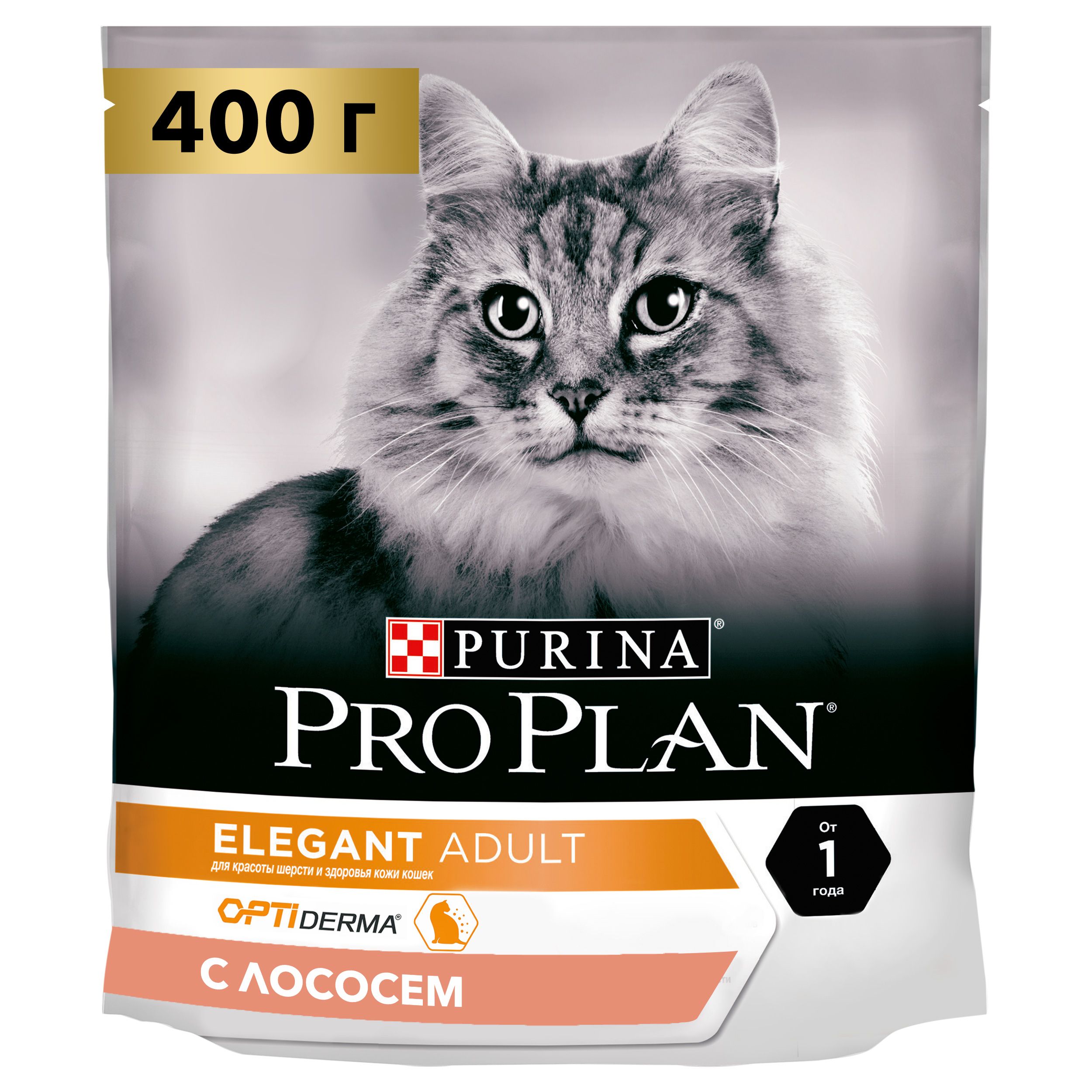 PROPLAN CAT ELEGANT для кошек поддержания красоты шерсти/кожи, лосось, 400 г 12372590