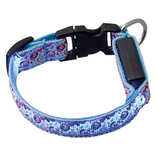 Ошейник с USB-зарядкой светящ. "Акварель" 20 мм 40-50 см 14-3500UL Hello Pet