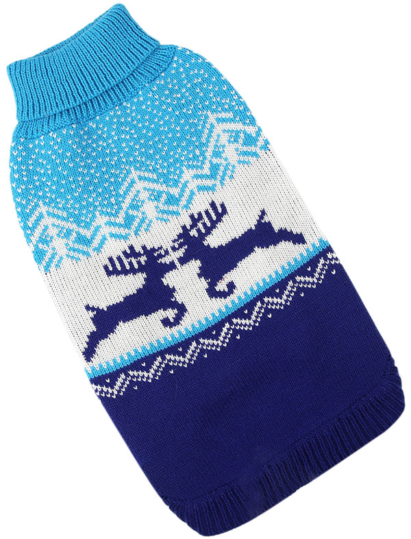 FOR MY DOG Свитер  "Олени" голубой (12-14) FW826-2019 В