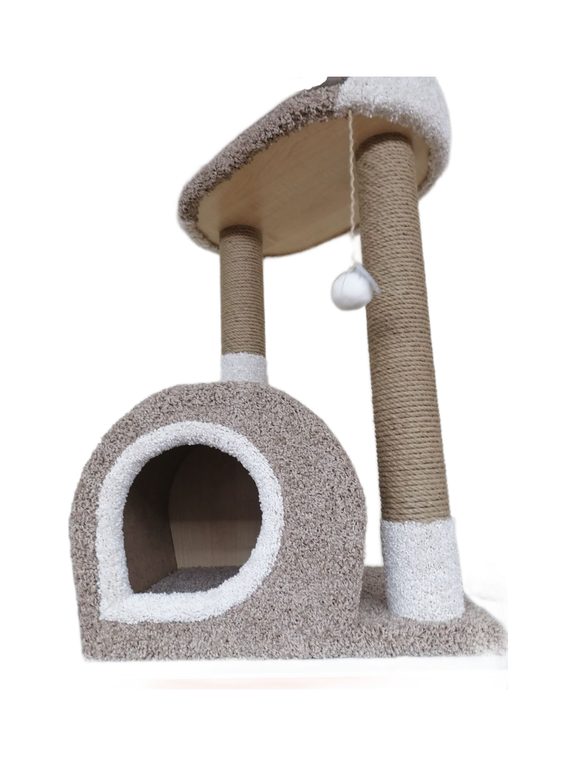 Мини-комплекс для крупных кошек 55*45*90см, лежанка 58*38см ковролин "Рыжий кот"