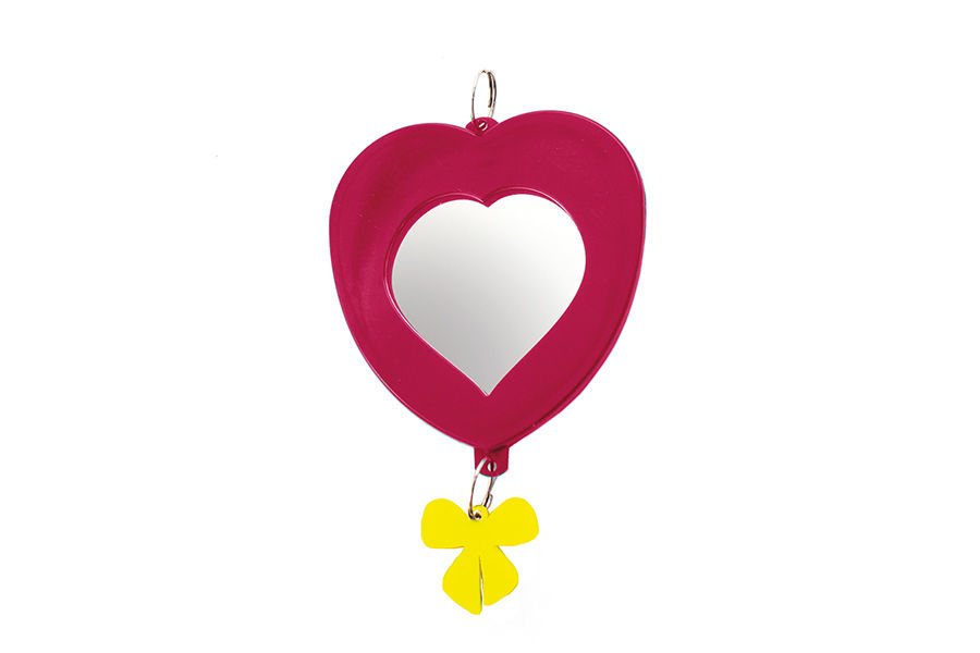 Зеркало для птиц "Сердечко" с пластиковым подвесом 5 см 5002